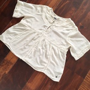 Roxy viscose cotton cropped tunic top